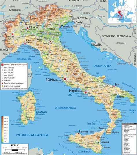 map of italy with cities.